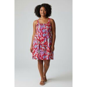 *Talbots Dress Womens Plus 22W Red Paisley Floral Summer Vacation Travel Resort